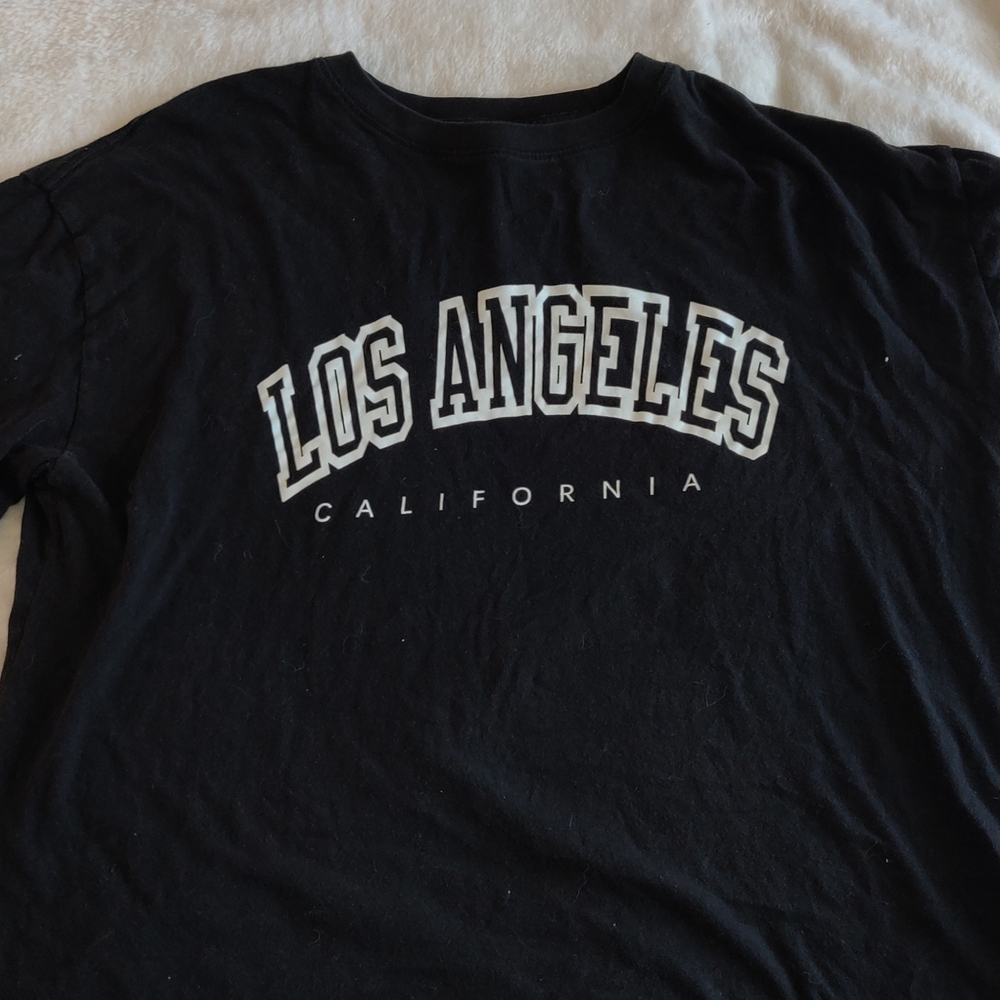 SHEIN Black Los Angeles Tee